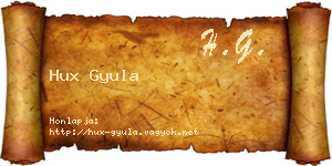 Hux Gyula névjegykártya