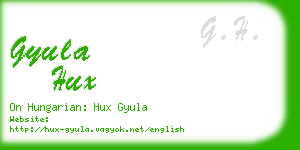 gyula hux business card